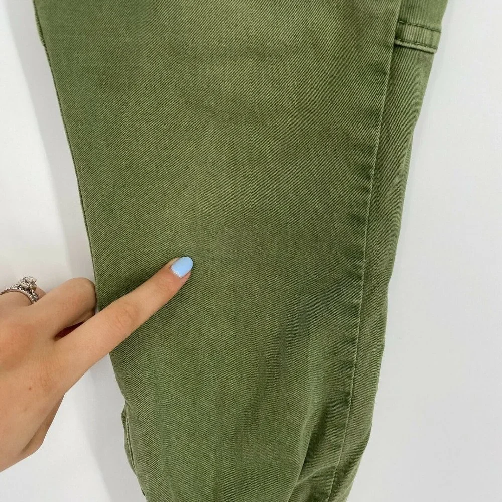 J. Crew Ankle Zip Skinny Jogger Pants Women's Size 0 Mid Rise Stretch Crop Green - Picture 9 of 12